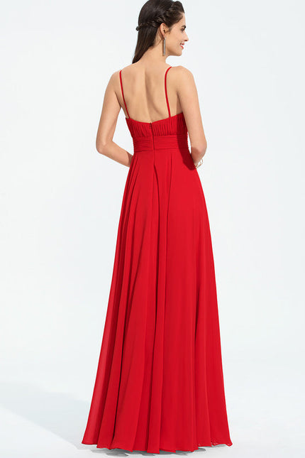 Robe Rouge Fendue Élégante - gallery 1
