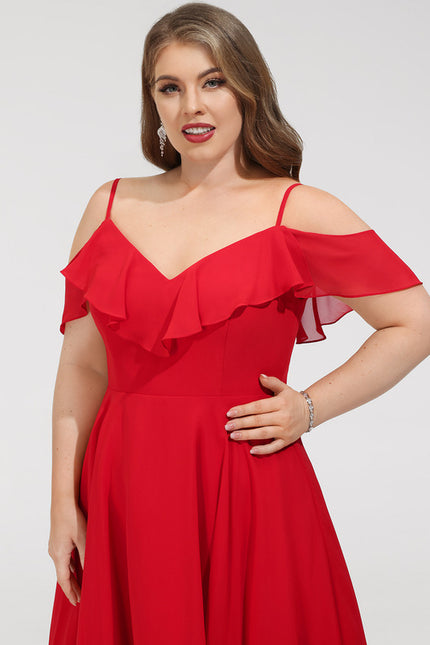Robe Rouge À Volants Légers - gallery 6