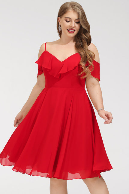 Robe Rouge À Volants Légers - gallery 5