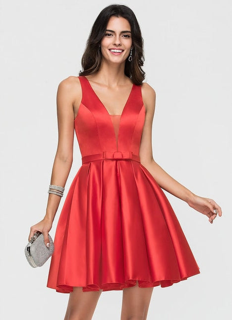 Chic Robe Rouge Courte Robe Rouge