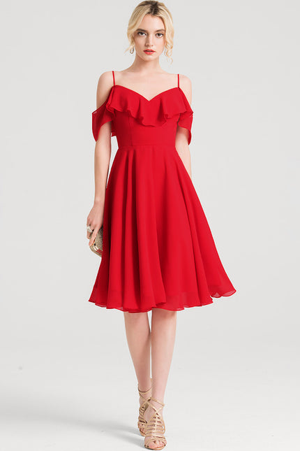Robe Rouge À Volants Légers - gallery 3