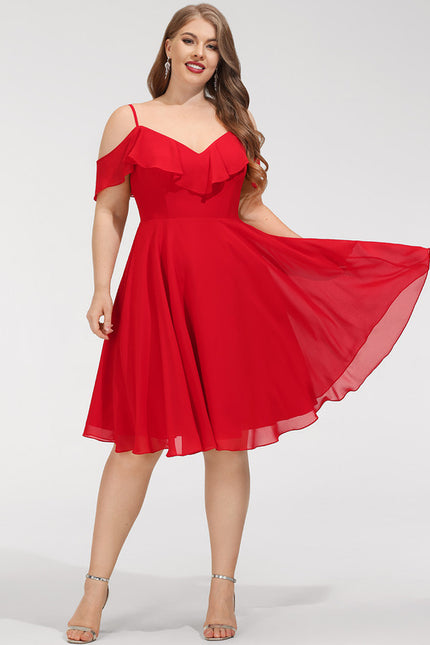 Robe Rouge À Volants Légers - gallery 4