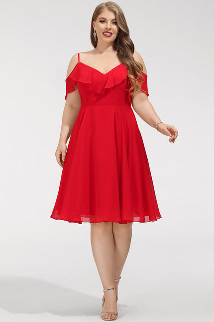 Robe Rouge À Volants Légers - gallery 8