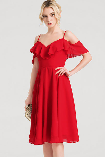 Robe Rouge À Volants Légers - gallery 1